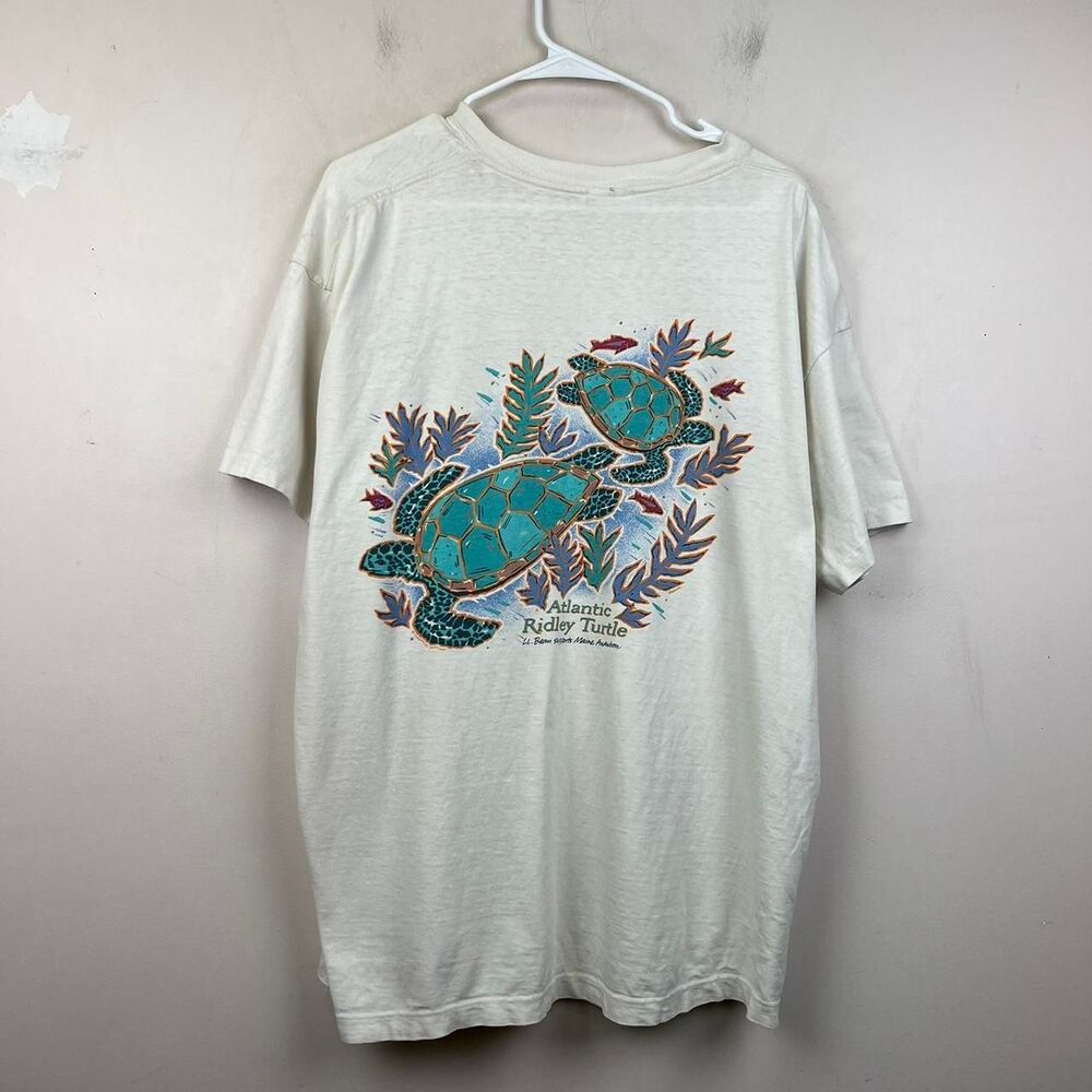 L.L.Bean Atlantic Ridley Turtle Tee Rare Size L